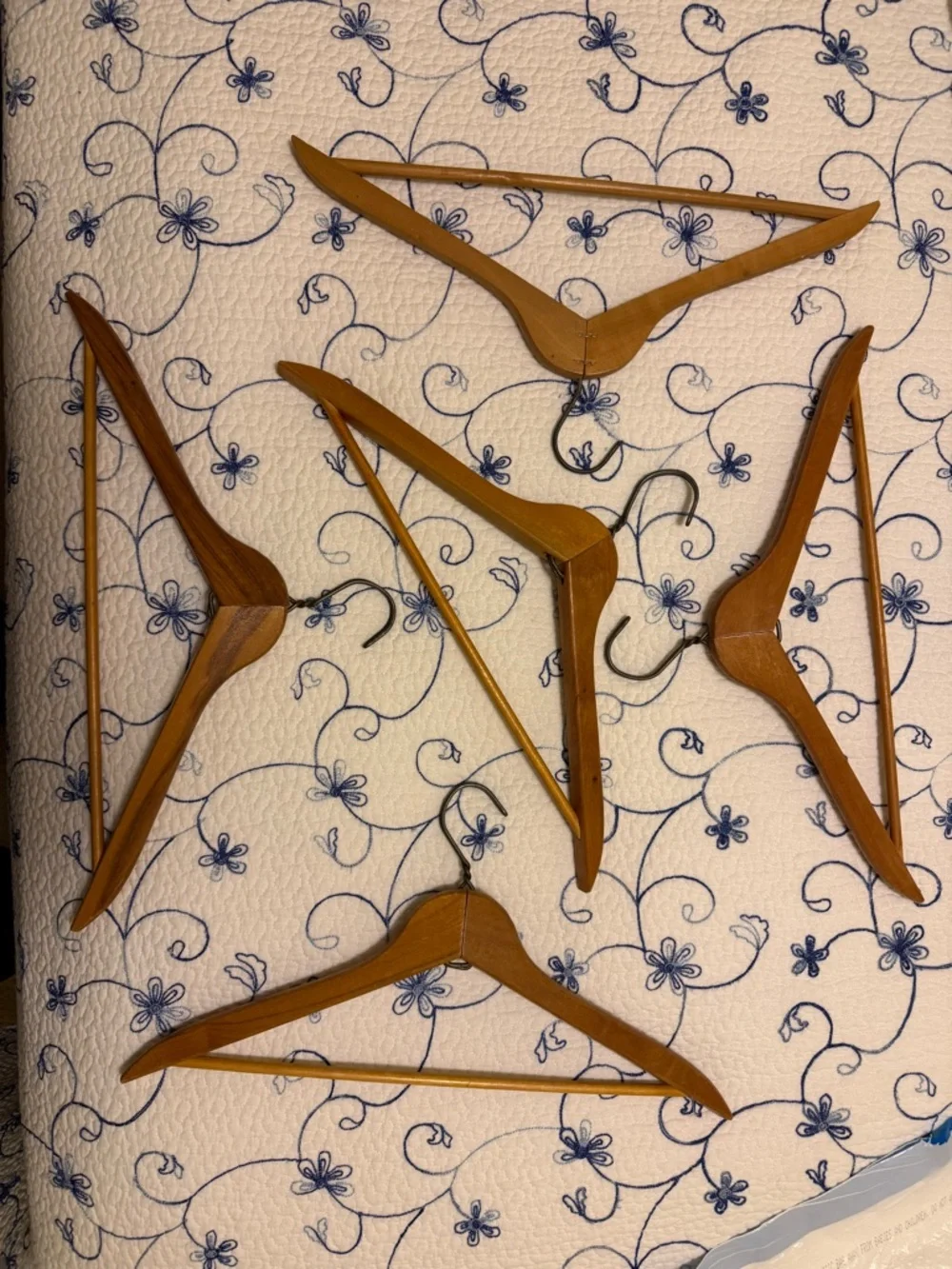 Vintage Wooden Suit Hangers - Set of 5 - Brown